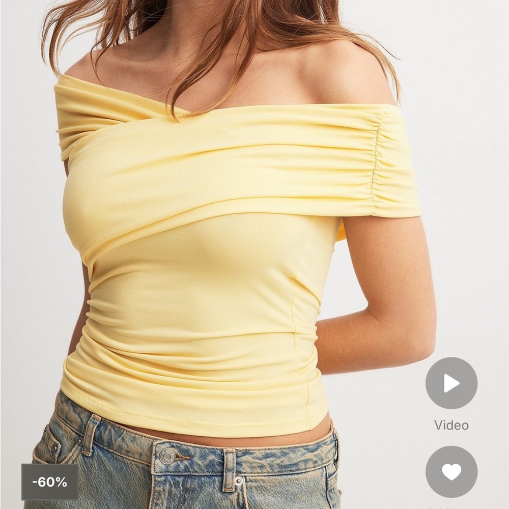 Draped off the shoulder top